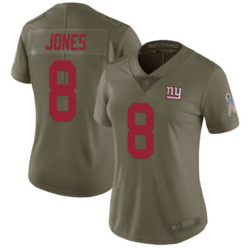Giants #8 Daniel Jones Olive Women's Stitched Limited 2017 Salute To Service Jersey cheap jerseys for sale - CheapJerseys.Shop