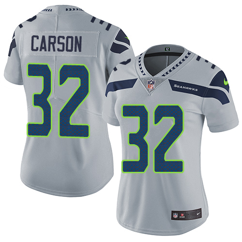 Seattle Seahawks #32 Chris Carson Grey Alternate Women's Stitched Vapor Untouchable Limited Jersey Womens cheap jerseys for sale - CheapJerseys.Shop
