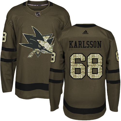 San Jose Sharks #68 Melker Karlsson Green Salute to Service Stitched Jersey Men's cheap jerseys for sale - CheapJerseys.Shop