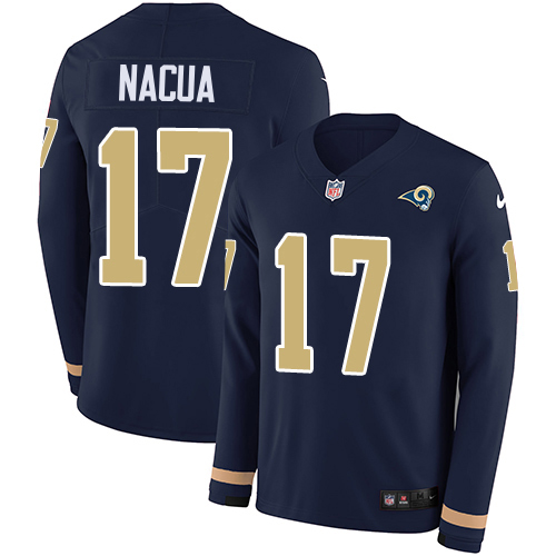 Rams #17 Puka Nacua Navy Blue Team Color Men's Stitched Limited Therma Long Sleeve Jersey cheap jerseys for sale - CheapJerseys.Shop