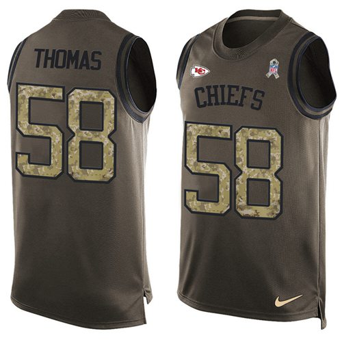 Chiefs #58 Derrick Thomas Green Men's Stitched Limited Salute To Service Tank Top Jersey cheap jerseys for sale - CheapJerseys.Shop