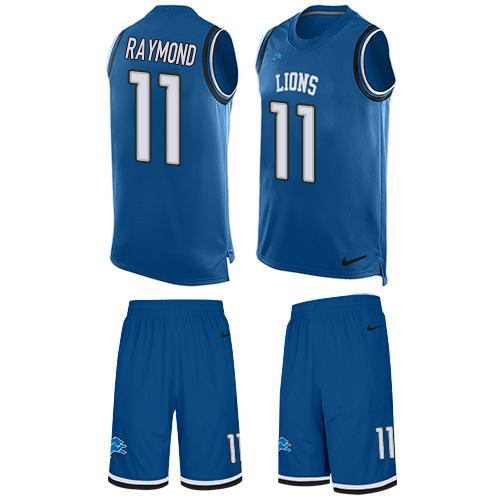 Lions #11 Kalif Raymond Blue Team Color Men's Stitched Limited Tank Top Suit Jersey cheap jerseys for sale - CheapJerseys.Shop