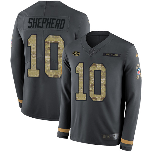 Green Bay Packers #10 Darrius Shepherd Anthracite Salute to Service Youth Stitched Limited Therma Long Sleeve Jersey Youth cheap jerseys for sale - CheapJerseys.Shop