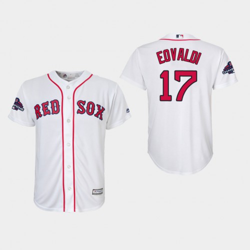 Boston Red Sox #17 Nathan Eovaldi White Cool Base 2018 World Series Champions Stitched Youth Jersey Youth cheap jerseys for sale - CheapJerseys.Shop