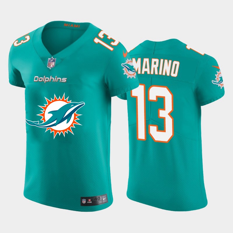 Miami Dolphins #13 Dan Marino Aqua Green Men's Big Team Logo Elite Jersey cheap jerseys for sale - CheapJerseys.Shop