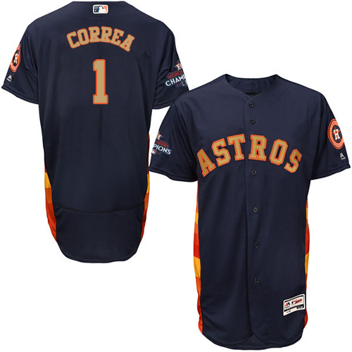 Houston Astros #1 Carlos Correa Navy Blue FlexBase Authentic 2018 Gold Program Cool Base Stitched Jersey Men's cheap jerseys for sale - CheapJerseys.Shop
