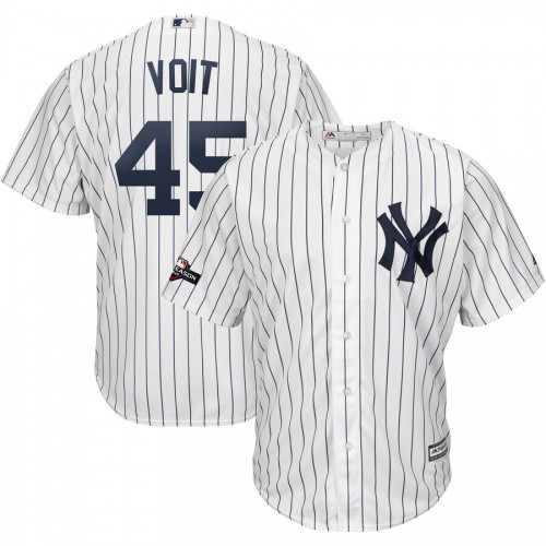 New York New York Yankees #45 Luke Voit Majestic 2019 Postseason Official Cool Base Player Jersey White Navy Men's cheap jerseys for sale - CheapJerseys.Shop