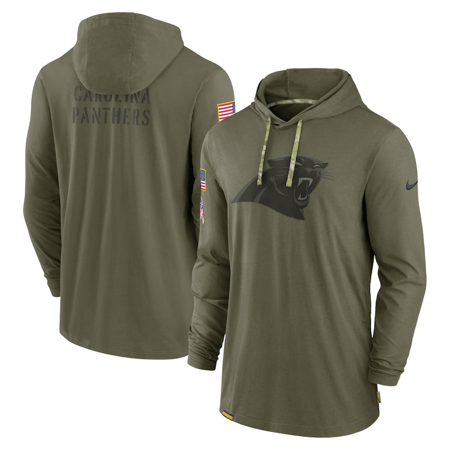 Carolina Panthers 2022 Salute To Service Tonal Pullover Hoodie - Olive cheap jerseys for sale - CheapJerseys.Shop
