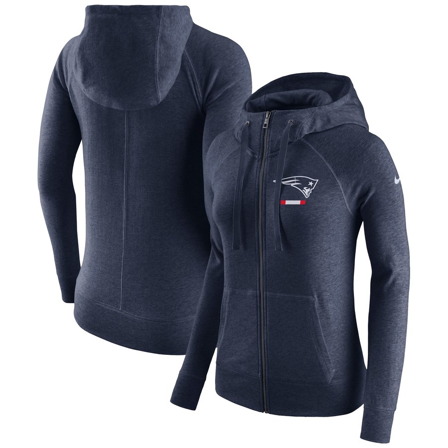 New England Patriots Women's Gym Vintage Full-Zip Hoodie Navy cheap jerseys for sale - CheapJerseys.Shop