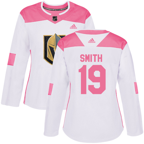 Golden Vegas Golden Knights #19 Reilly Smith White/Pink Authentic Fashion Women's Stitched Jersey Womens cheap jerseys for sale - CheapJerseys.Shop