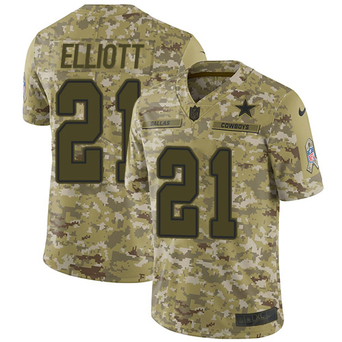 Cowboys #21 Ezekiel Elliott Camo Men's Stitched Limited 2018 Salute To Service Jersey cheap jerseys for sale - CheapJerseys.Shop