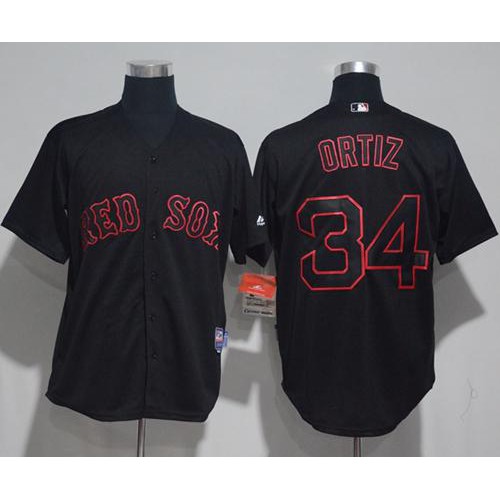 Boston Red Sox #34 David Ortiz Black Strip Stitched Jersey Men's cheap jerseys for sale - CheapJerseys.Shop