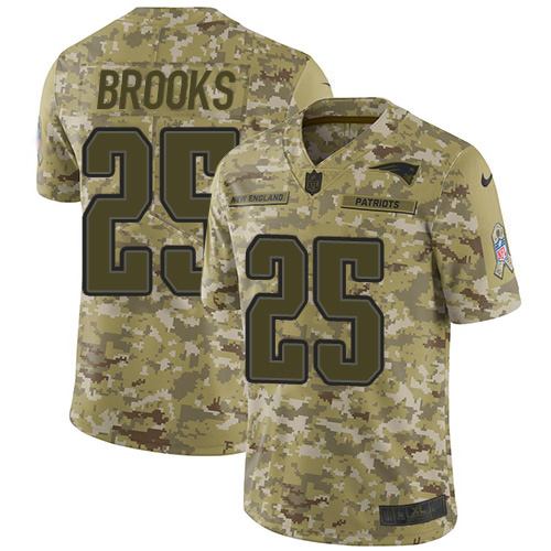 New England Patriots #25 Terrence Brooks Camo Youth Stitched Limited 2018 Salute to Service Jersey Youth cheap jerseys for sale - CheapJerseys.Shop
