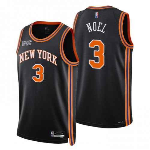 New York New York Knicks #3 Nerlens Noel Mens Black 2021/22 Swingman Jersey - City Edition Mens cheap jerseys for sale - CheapJerseys.Shop