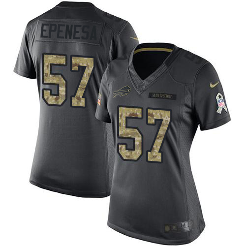 Buffalo Bills #57 A.J. Epenesas Black Women's Stitched Limited 2016 Salute to Service Jersey Womens cheap jerseys for sale - CheapJerseys.Shop
