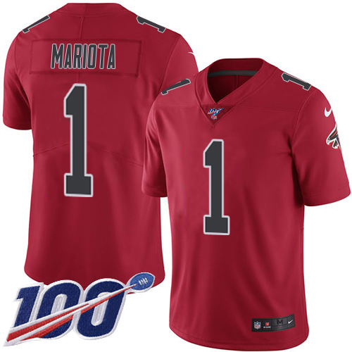 Falcons #1 Marcus Mariota Red Men's Stitched Limited Rush 100th Season Jersey cheap jerseys for sale - CheapJerseys.Shop