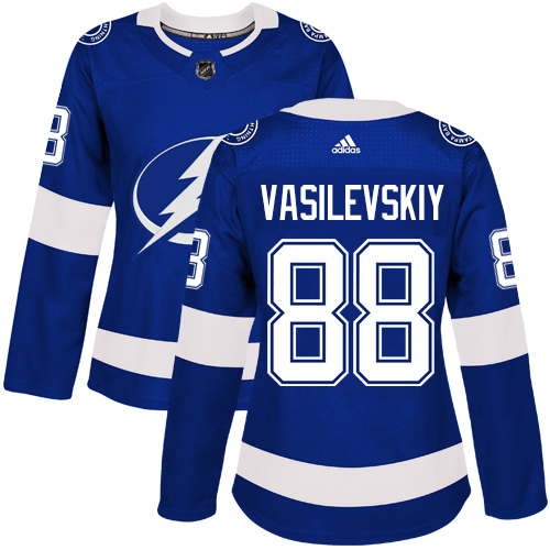 Tampa Bay Lightning #88 Andrei Vasilevskiy Blue Home Authentic Women's Stitched Jersey Womens cheap jerseys for sale - CheapJerseys.Shop