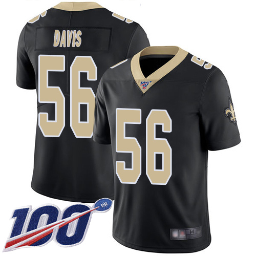 New Orleans Saints #56 DeMario Davis Black Team Color Men's Stitched 100th Season Vapor Limited Jersey Men's cheap jerseys for sale - CheapJerseys.Shop