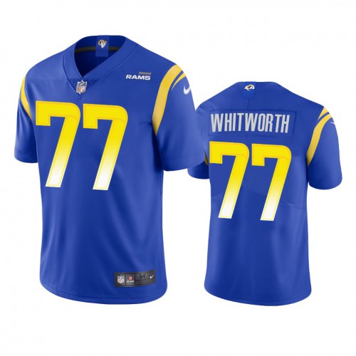 Los Angeles Los Angeles Rams #77 Andrew Whitworth Men's Vapor Limited Jersey - Royal Men's cheap jerseys for sale - CheapJerseys.Shop