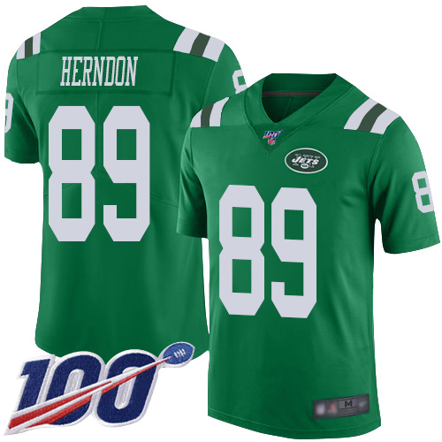 New York Jets #89 Chris Herndon Green Men's Stitched Limited Rush 100th Season Jersey Men's cheap jerseys for sale - CheapJerseys.Shop