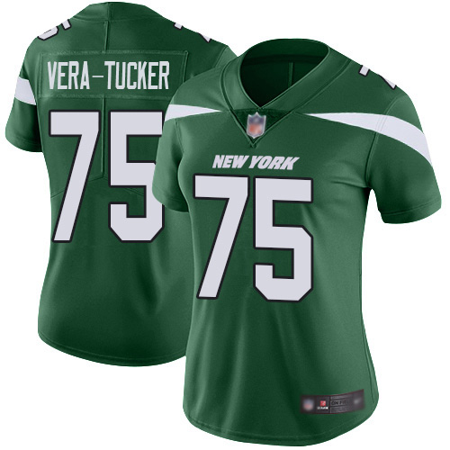New York Jets #75 Alijah Vera-Tucker Green Team Color Women's Stitched Vapor Untouchable Limited Jersey Womens cheap jerseys for sale - CheapJerseys.Shop