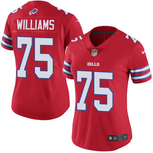 Buffalo Bills #75 Daryl Williams Red Women's Stitched Limited Rush Jersey Womens cheap jerseys for sale - CheapJerseys.Shop