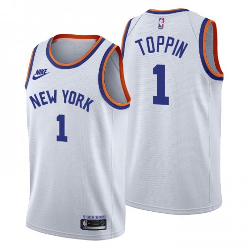 New York New York Knicks #1 Obi Toppin Womens Releases Classic Edition 75th Anniversary Jersey White Womens cheap jerseys for sale - CheapJerseys.Shop
