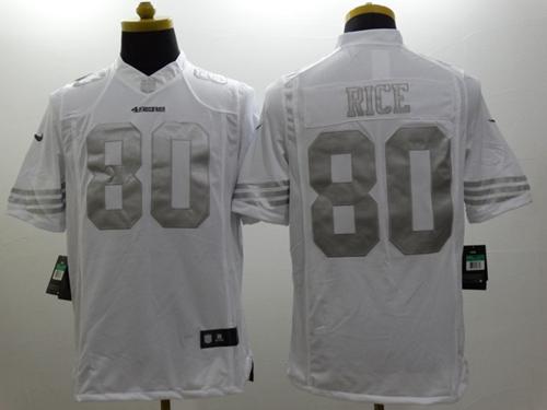 49ers #80 Jerry Rice White Men's Stitched Limited Platinum Jersey cheap jerseys for sale - CheapJerseys.Shop