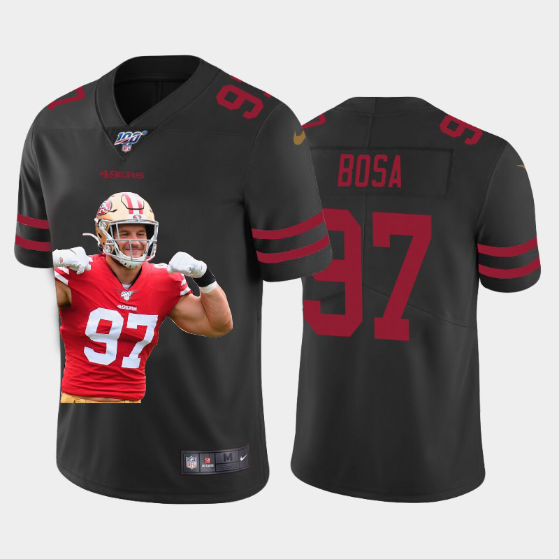 San Francisco 49ers #97 Nick Bosa Team Hero Vapor Limited 100 Jersey Black cheap jerseys for sale - CheapJerseys.Shop