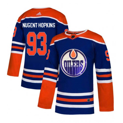 Edmonton Oilers #93 Ryan Nugent-Hopkins Royal Blue Sequin Embroidery Fashion Stitched Jersey Men's cheap jerseys for sale - CheapJerseys.Shop