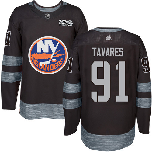 New York Islanders #91 John Tavares Black 1917-2017 100th Anniversary Stitched Jersey Men's cheap jerseys for sale - CheapJerseys.Shop