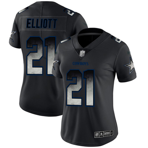 Cowboys #21 Ezekiel Elliott Black Women's Stitched Vapor Untouchable Limited Smoke Fashion Jersey cheap jerseys for sale - CheapJerseys.Shop