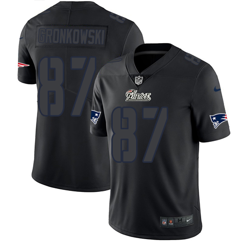 New England Patriots #87 Rob Gronkowski Black Men's Stitched Limited Rush Impact Jersey Men's cheap jerseys for sale - CheapJerseys.Shop