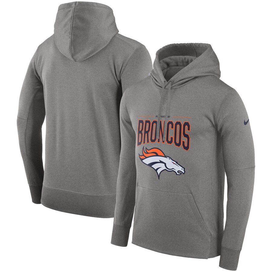 Denver Broncos Sideline Property Of Performance Pullover Hoodie Gray cheap jerseys for sale - CheapJerseys.Shop