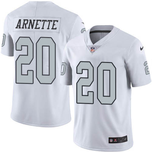 Las Vegas Raiders #20 Damon Arnette White Men's Stitched Limited Rush Jersey Men's cheap jerseys for sale - CheapJerseys.Shop