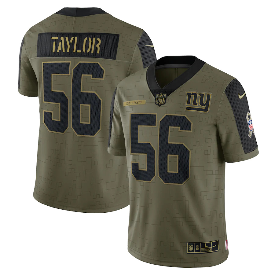 New York Giants #56 Lawrence Taylor Olive 2021 Salute To Service Limited Player Jersey cheap jerseys for sale - CheapJerseys.Shop