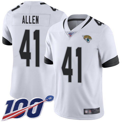 Jaguars #41 Josh Allen White Men's Stitched 100th Season Vapor Limited Jersey cheap jerseys for sale - CheapJerseys.Shop
