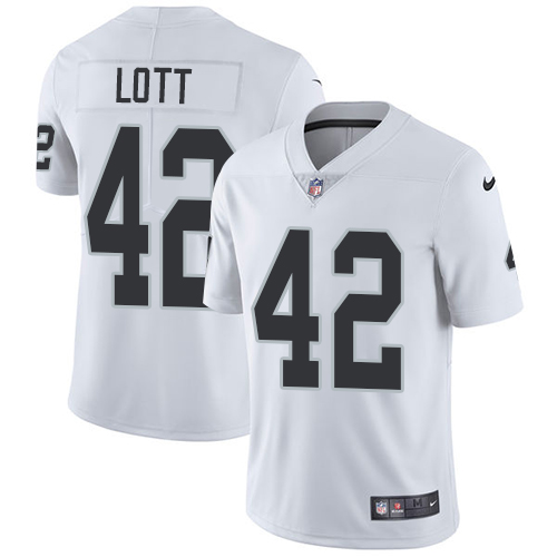 Las Vegas Raiders #42 Ronnie Lott White Men's Stitched Vapor Untouchable Limited Jersey Men's cheap jerseys for sale - CheapJerseys.Shop