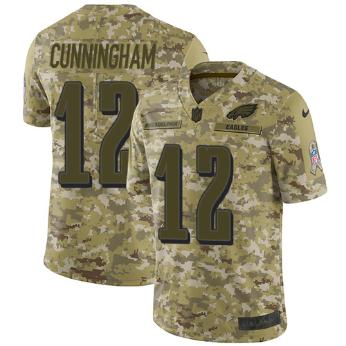 Philadelphia Eagles #12 Randall Cunningham Camo Men's Stitched Limited 2018 Salute To Service Jersey Men's cheap jerseys for sale - CheapJerseys.Shop