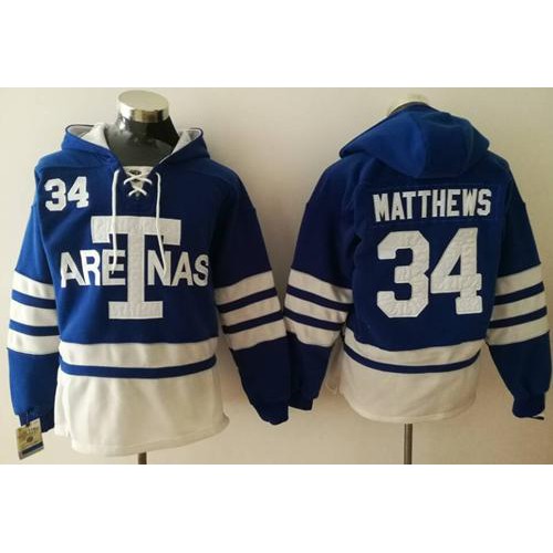 Maple Toronto Maple Leafs #34 Auston Matthews Blue Sawyer Hooded Sweatshirt 1918 Arenas Throwback Stitched Jersey Men's cheap jerseys for sale - CheapJerseys.Shop