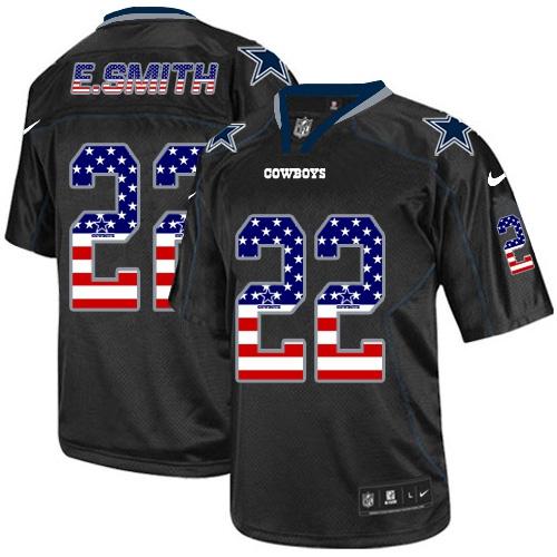 Cowboys #22 Emmitt Smith Black Men's Stitched Elite USA Flag Fashion Jersey cheap jerseys for sale - CheapJerseys.Shop