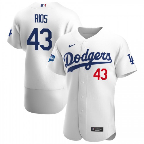 Los Angeles Los Angeles Dodgers #43 Edwin Rios Men's White Home 2020 World Series Champions Authentic Player Jersey Men's cheap jerseys for sale - CheapJerseys.Shop