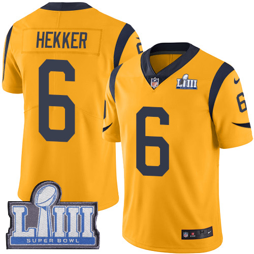 Los Angeles Rams #6 Johnny Hekker Gold Super Bowl LIII Bound Men's Stitched Limited Rush Jersey Men's cheap jerseys for sale - CheapJerseys.Shop