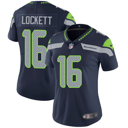 Seahawks #16 Tyler Lockett Steel Blue Team Color Women's Stitched Vapor Untouchable Limited Jersey cheap jerseys for sale - CheapJerseys.Shop