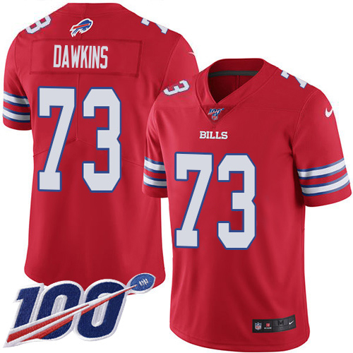 Bills #73 Dion Dawkins Red Youth Stitched Limited Rush 100th Season Jersey cheap jerseys for sale - CheapJerseys.Shop