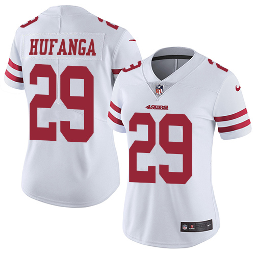 49ers #29 Talanoa Hufanga White Women's Stitched Vapor Untouchable Limited Jersey cheap jerseys for sale - CheapJerseys.Shop