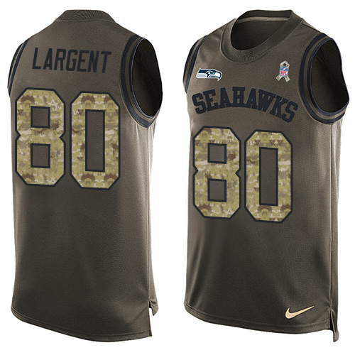 Seahawks #80 Steve Largent Green Men's Stitched Limited Salute To Service Tank Top Jersey cheap jerseys for sale - CheapJerseys.Shop