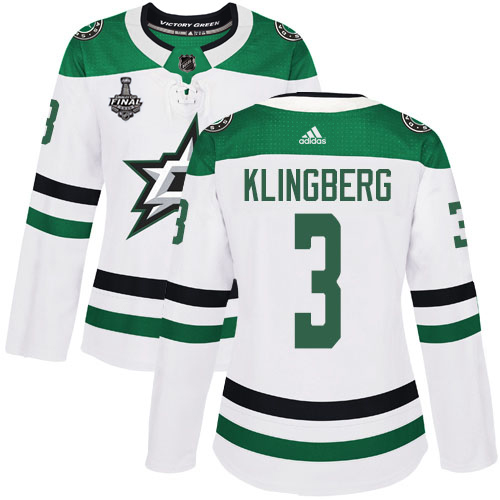 Dallas Stars #3 John Klingberg White Road Authentic Women's 2020 Stanley Cup Final Stitched Jersey Womens cheap jerseys for sale - CheapJerseys.Shop