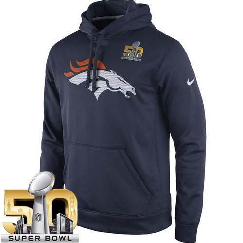 Men's Denver Broncos Navy Super Bowl 50 Practice Performance Pullover Hoodie cheap jerseys for sale - CheapJerseys.Shop