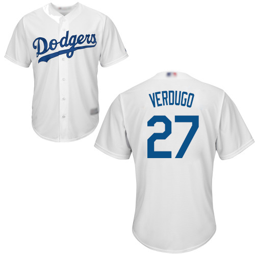 Los Angeles Dodgers #27 Alex Verdugo White Cool Base Stitched Youth Jersey Youth cheap jerseys for sale - CheapJerseys.Shop